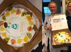 300e inclusie voor de CEPRA studie, taart voor het MUMC!
